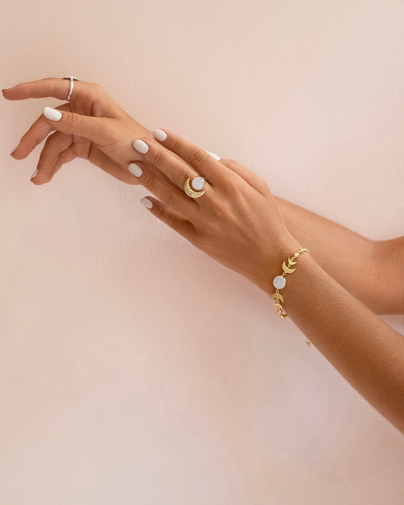 Bracelet Moonphases moonstone gold plated