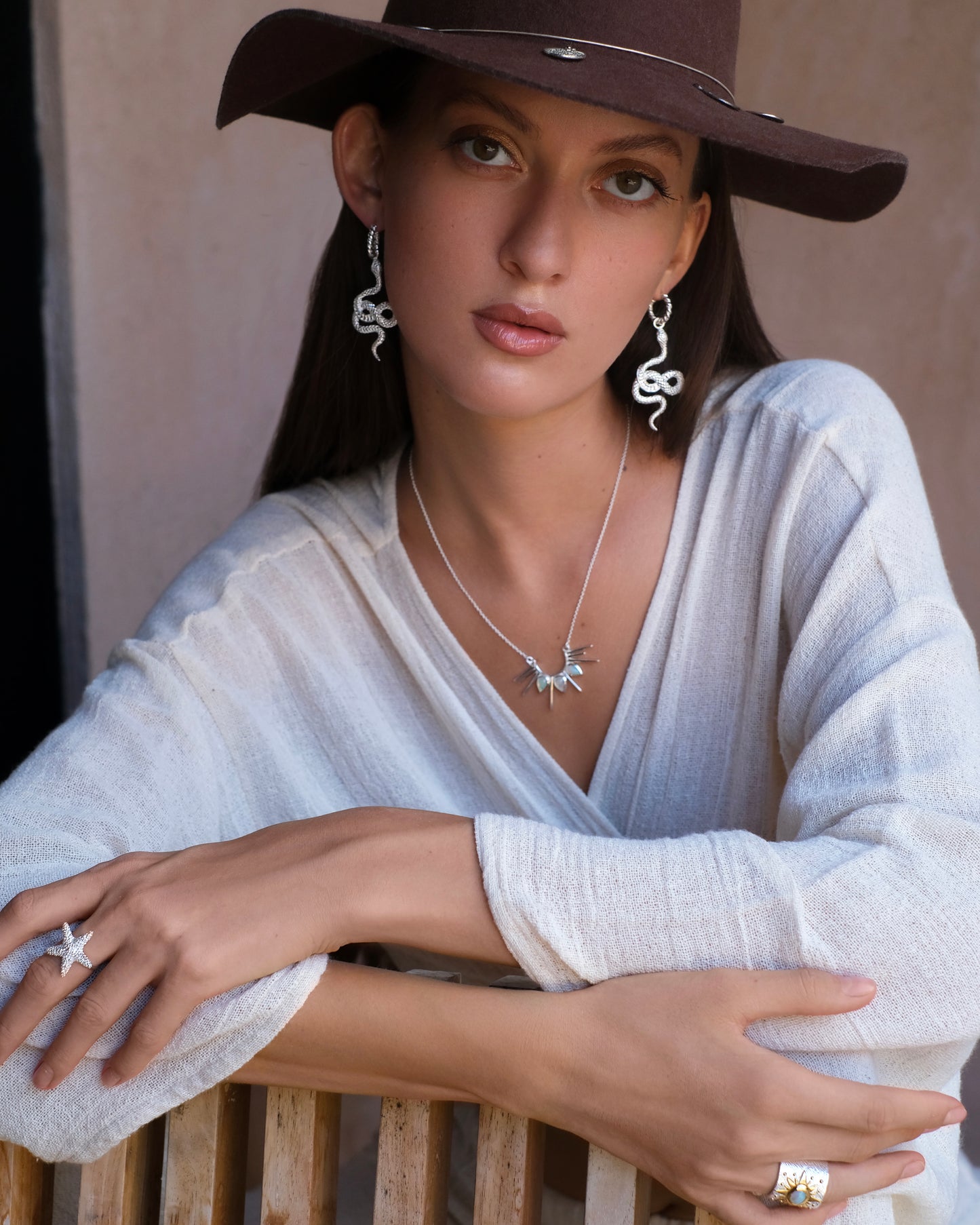 Earrings Kundalini Snakes silver 925
