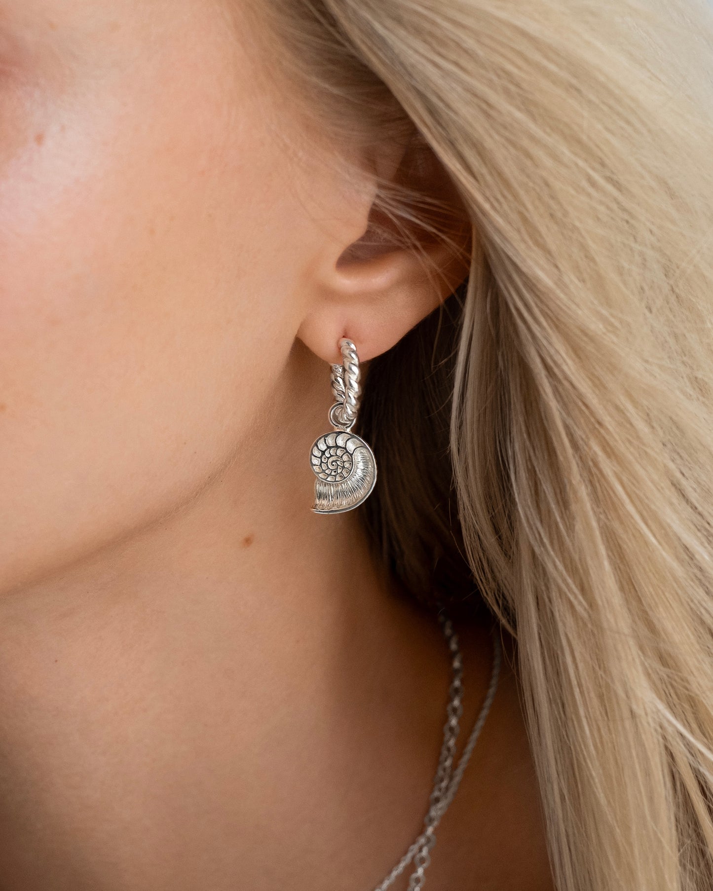 Earrings nautilus silver