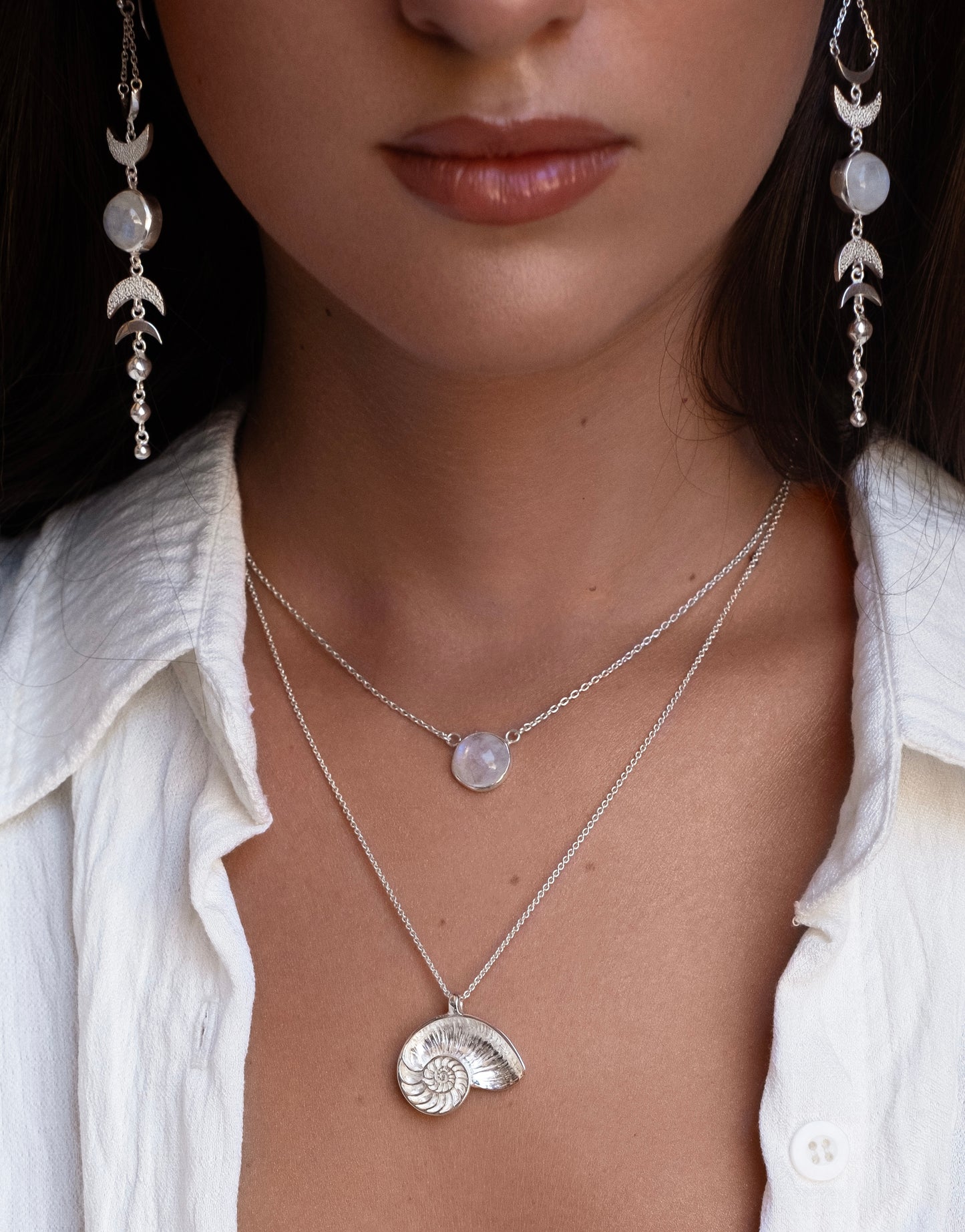 Necklace Nautilus Fibonacci Silver