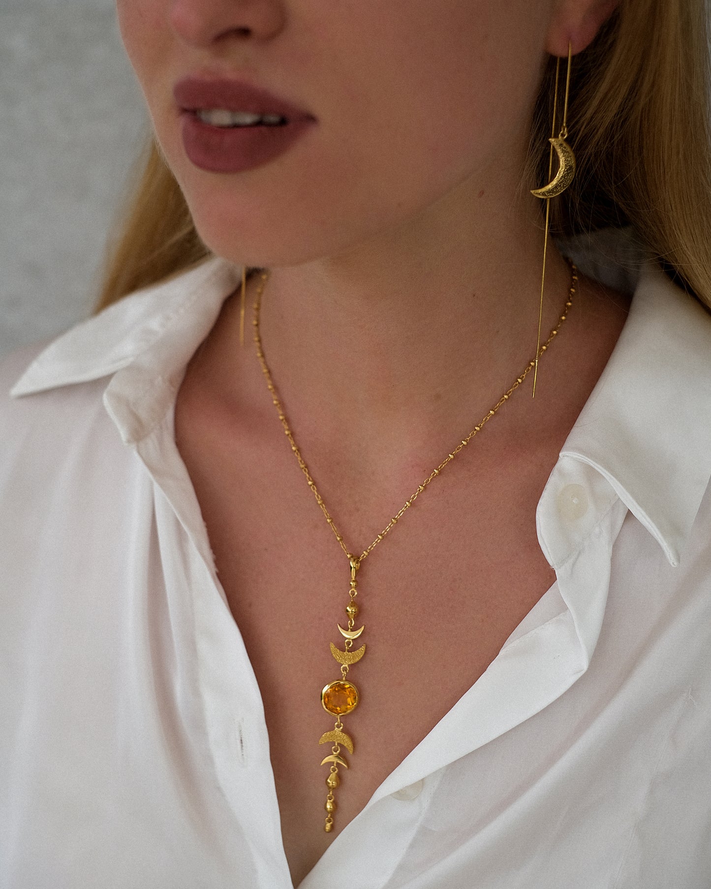 Earrings Crescents Gold Plated
