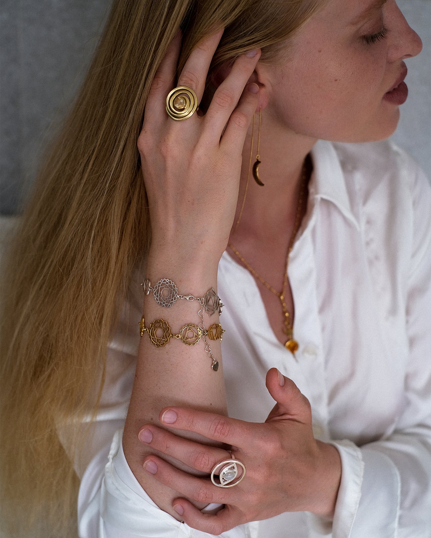 Bracelet Chakras Gold Plated