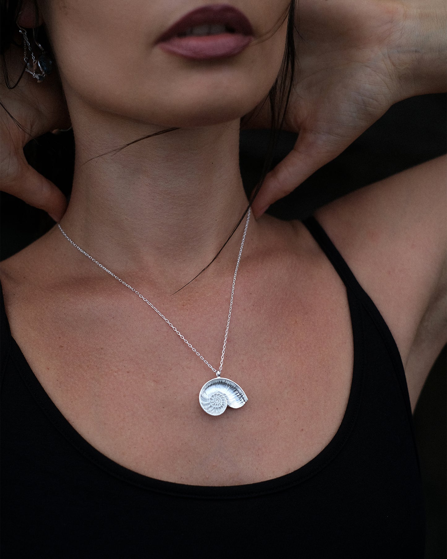 Necklace Nautilus Fibonacci Silver