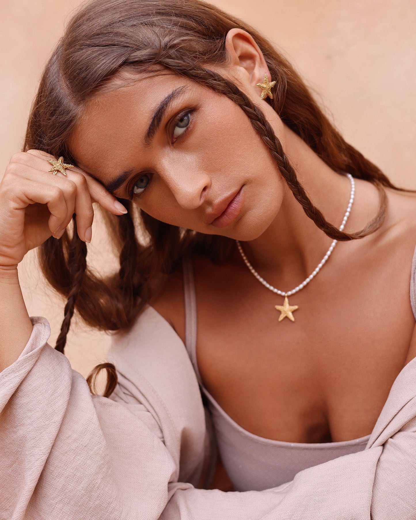 Earrings Sea Stars gold plated