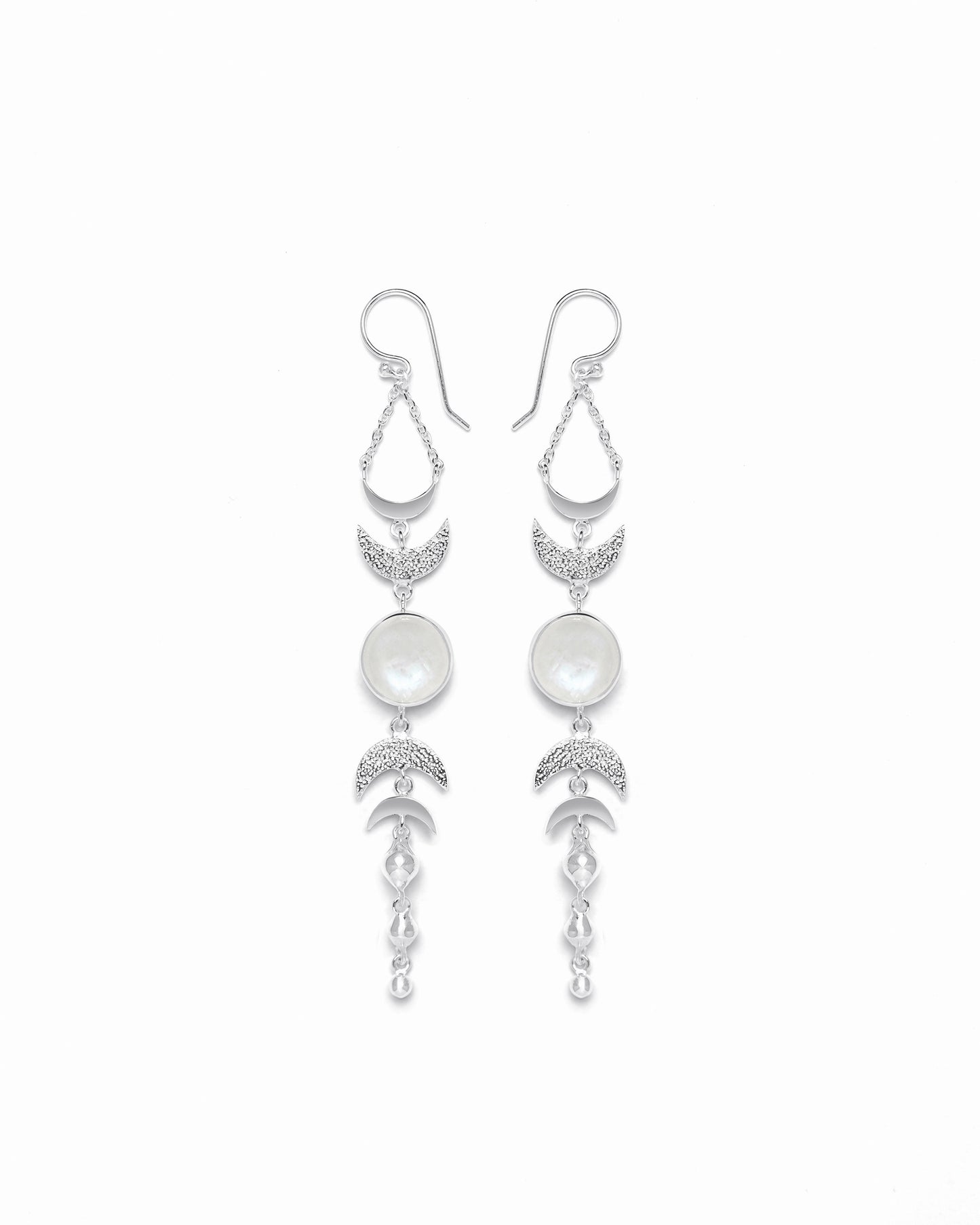 Earrings Moon Phases Moonstone