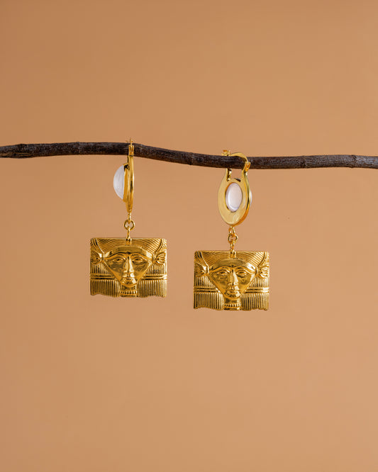 Earring Goddess Hathor Gold Plated