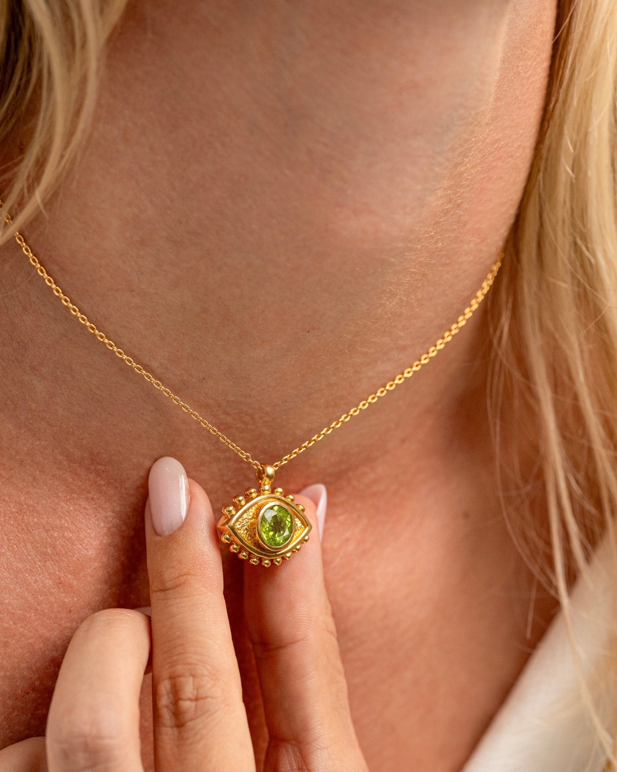 Necklace I see you Peridot Gold plated