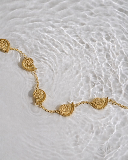 Nautilus Bracelet Gold Plated, handcrafted jewelry by Celestera in Bali