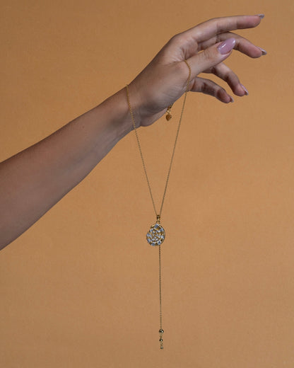 Necklace nautilus with stripes gold plated