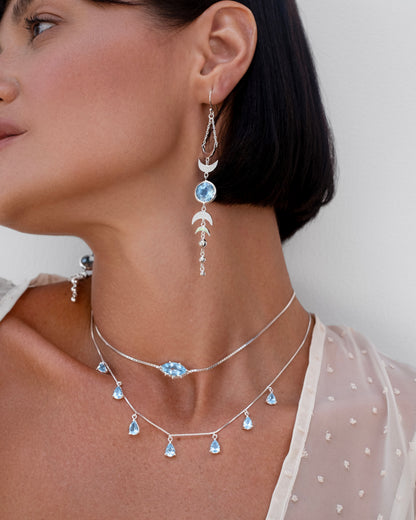 Marquise Blue Topaz Necklace