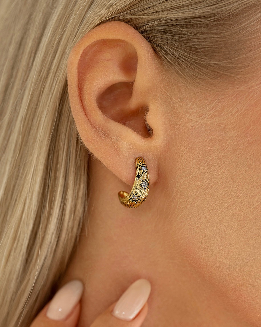 Stud earrings andromeda gold plated