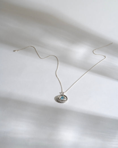 All Seeing Eye Blue Topaz Necklace
