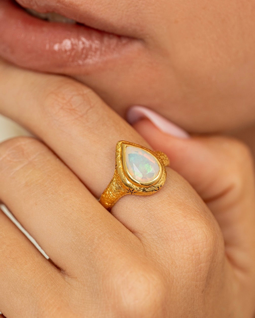 Ring Andromeda with Opal Gold plated