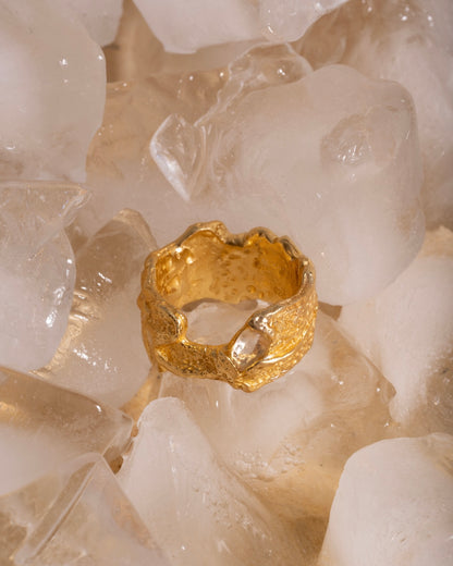 Ring infinite connection gold plated, handcrafted jewelry by Celestera in Bali