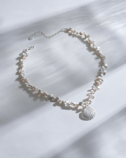Necklace Pearl with Ocean shell, handcrafted jewelry by Celestera in Bali