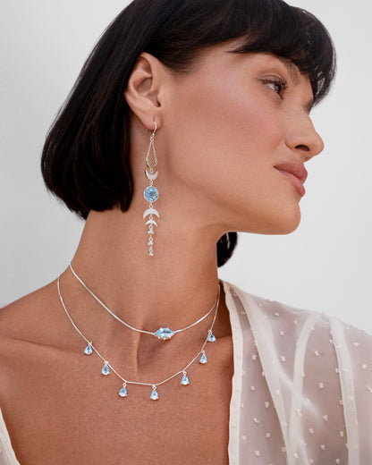 Marquise Blue Topaz Necklace