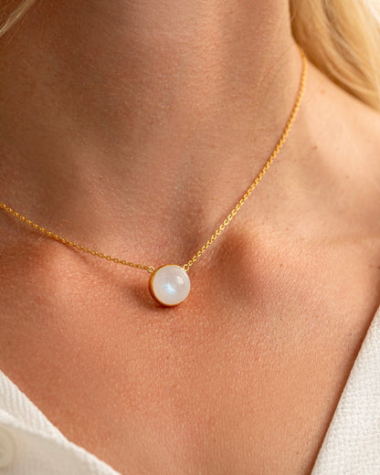Necklace moonstone gold plated
