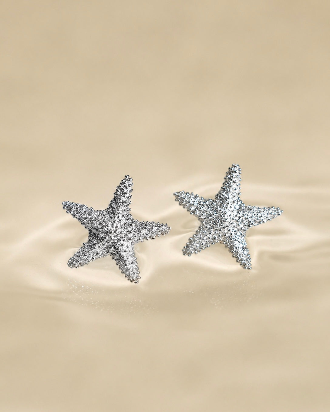 Earrings sea stars silver