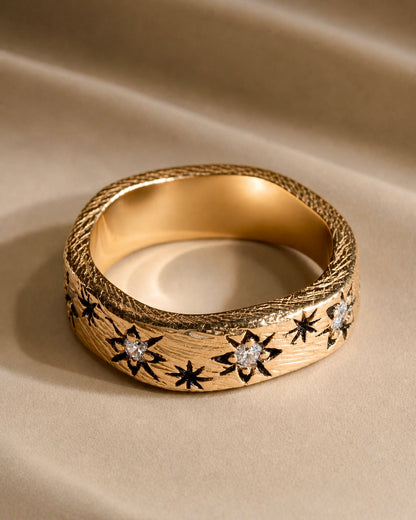 Ring Andromeda Galaxy gold plated, handcrafted jewelry by Celestera in Bali