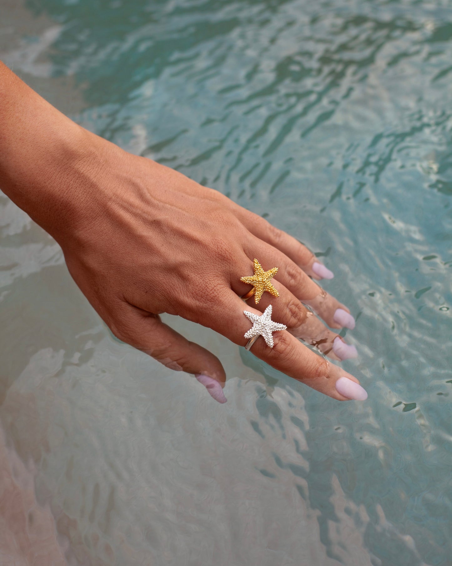 Ring Sea Star gold plated