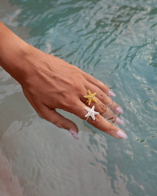 Ring Sea Star gold plated