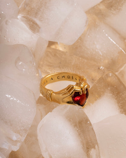 Love Is a Choice Ring Gold Plated, handcrafted jewelry by Celestera in Bali
