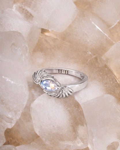 11:11 Moonstone Ring Silver, handcrafted jewelry by Celestera in Bali