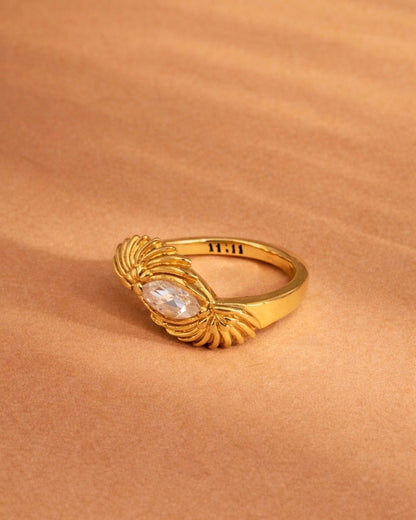 Ring 11:11 gold plated, handcrafted jewelry by Celestera in Bali