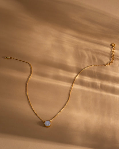 Necklace moonstone gold plated, handcrafted jewelry by Celestera in Bali