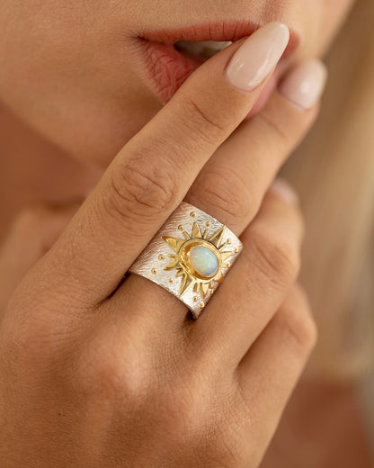 Ring Power with Opal, handcrafted jewelry by Celestera in Bali