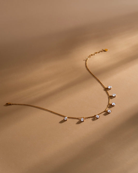 Necklace with seven moonstones