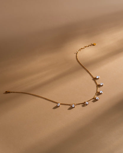 Necklace with seven moonstones, handcrafted jewelry by Celestera in Bali