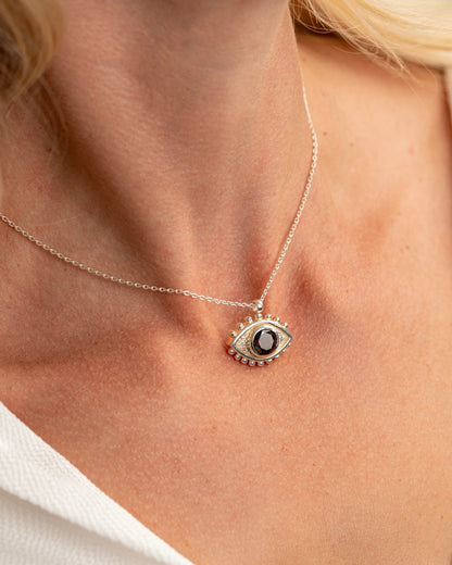 Necklace I see you Smoky Quartz Silver