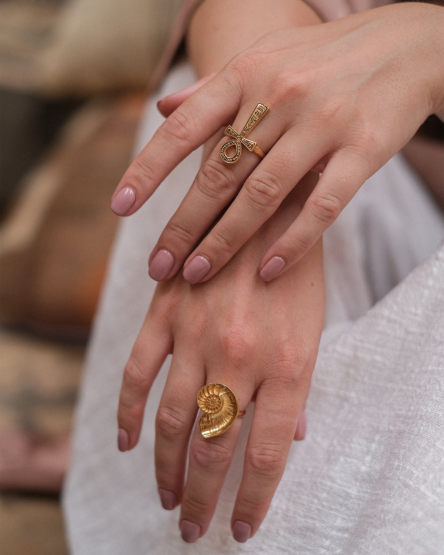 Ring Nautilus Fibonacci Gold Plated