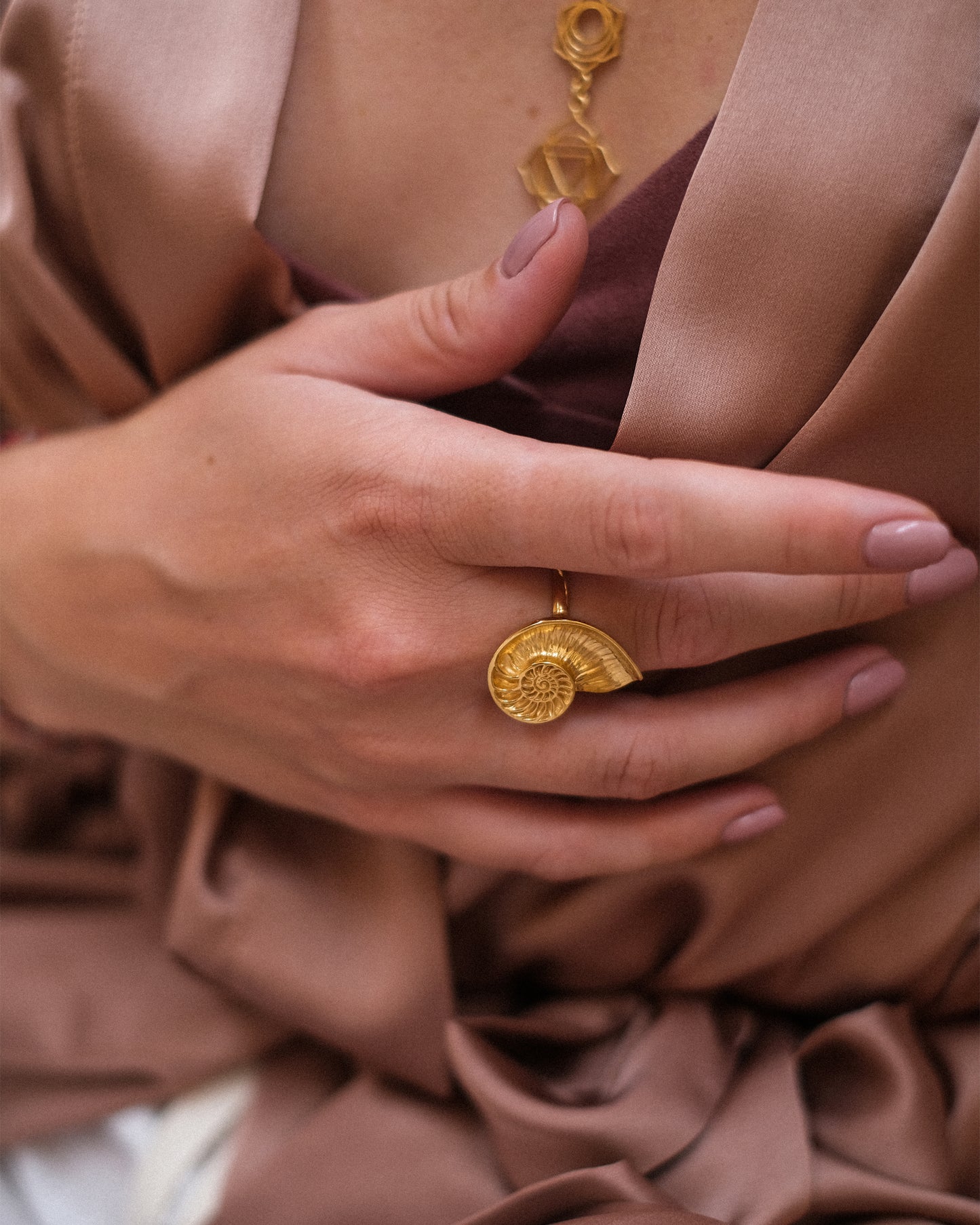 Ring Nautilus Fibonacci Gold Plated