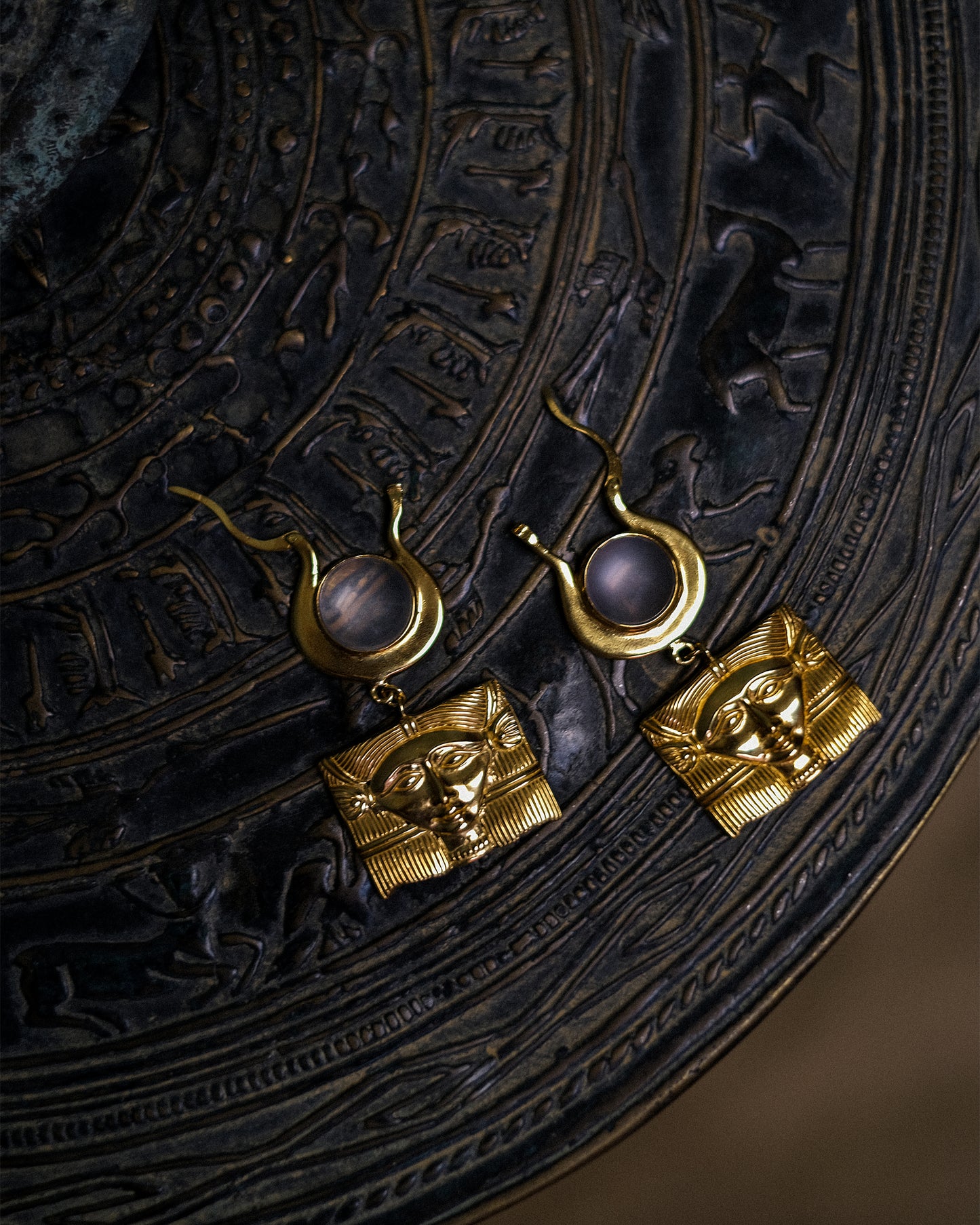 Earring Goddess Hathor Gold Plated