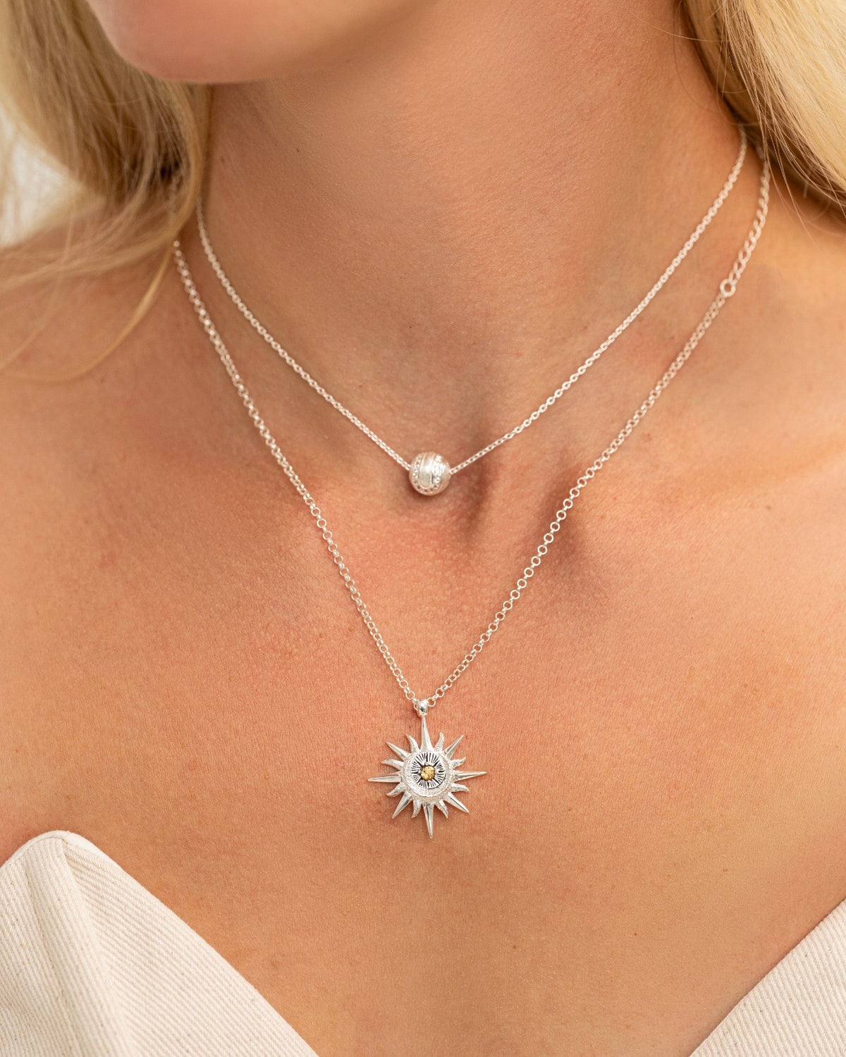 Necklace Golden Point Silver