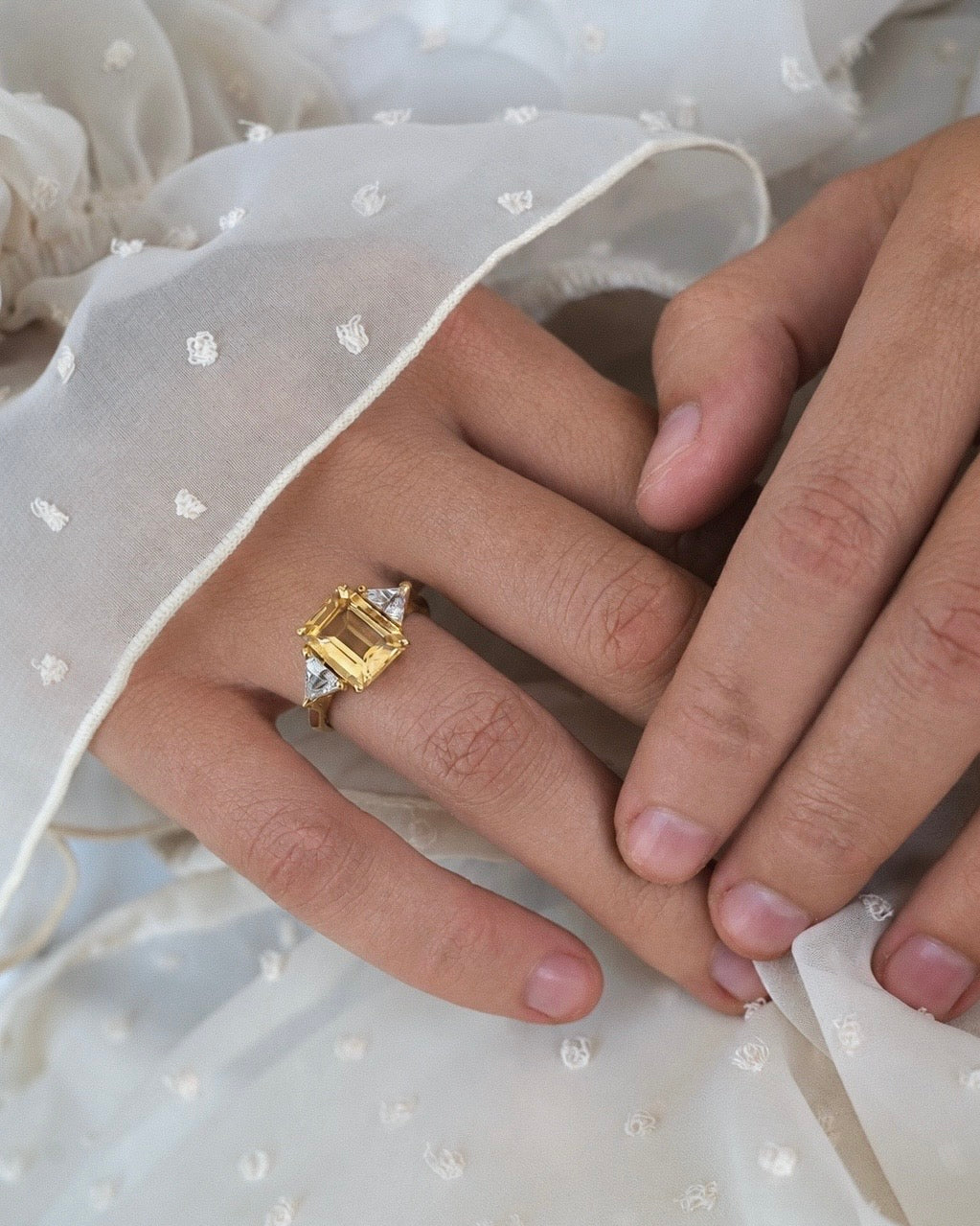 Ring Elegance with Citrine Gold Plated