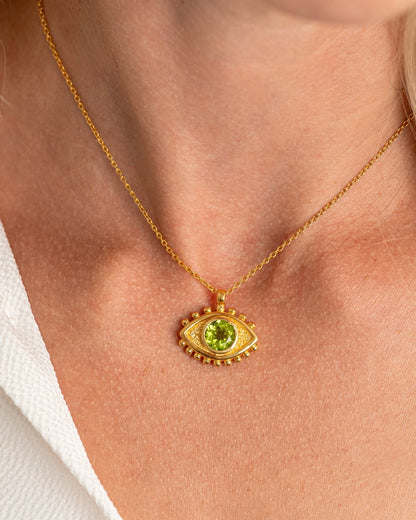 Necklace I see you Peridot Gold plated