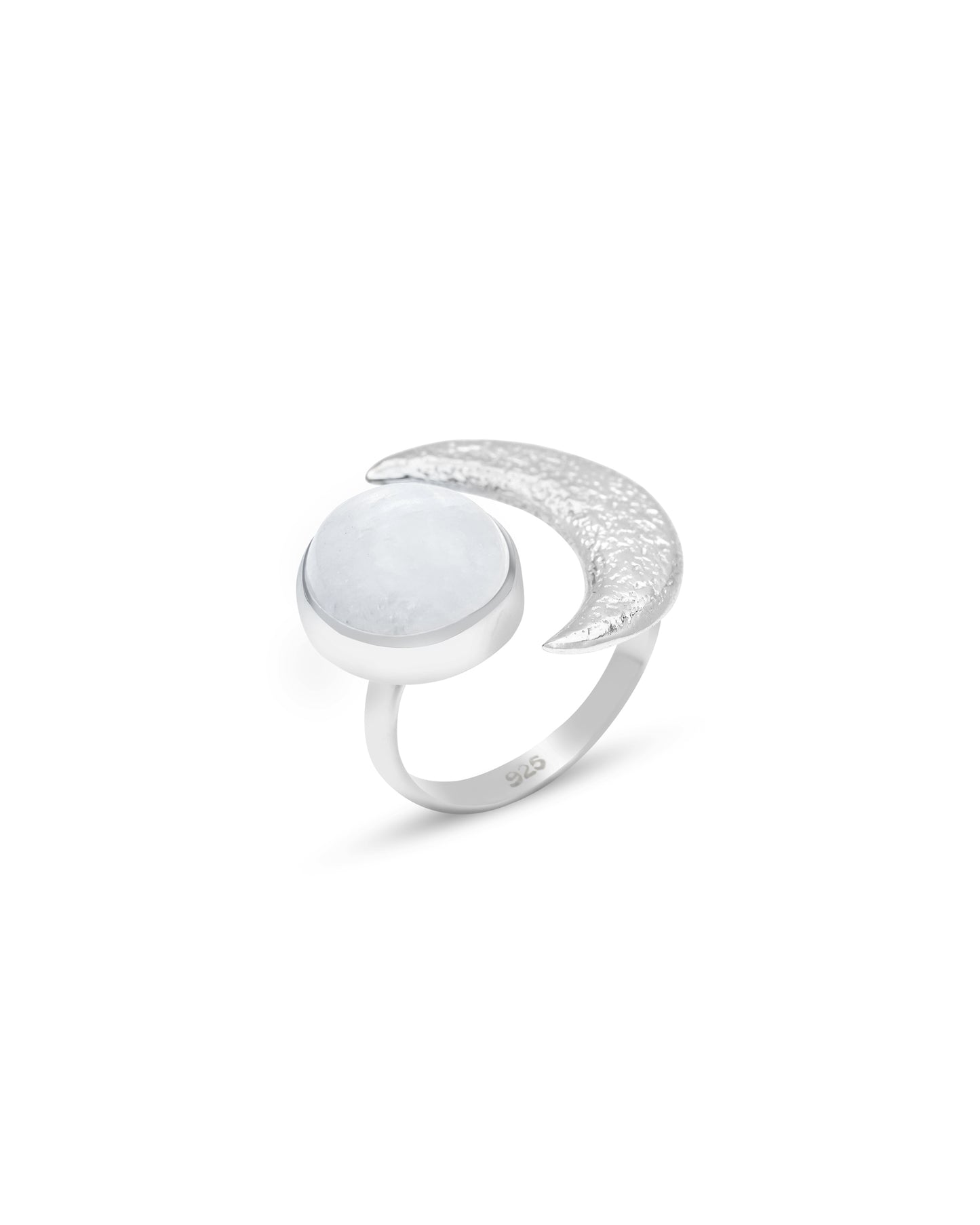 Ring Crescent with Moonstone silver 925