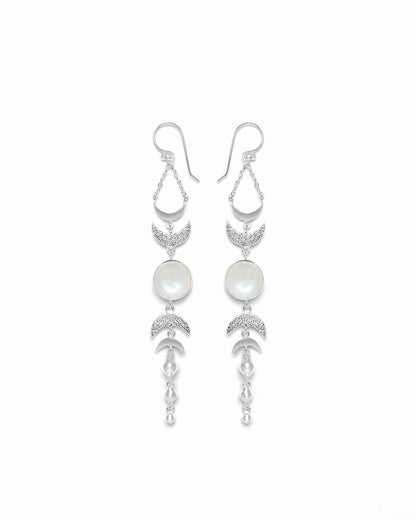 Earrings Moon Phases Moonstone