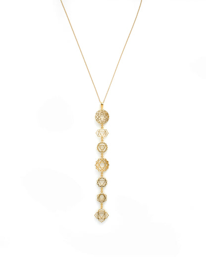 Necklace Chakras Gold Plated, handcrafted jewelry by Celestera in Bali