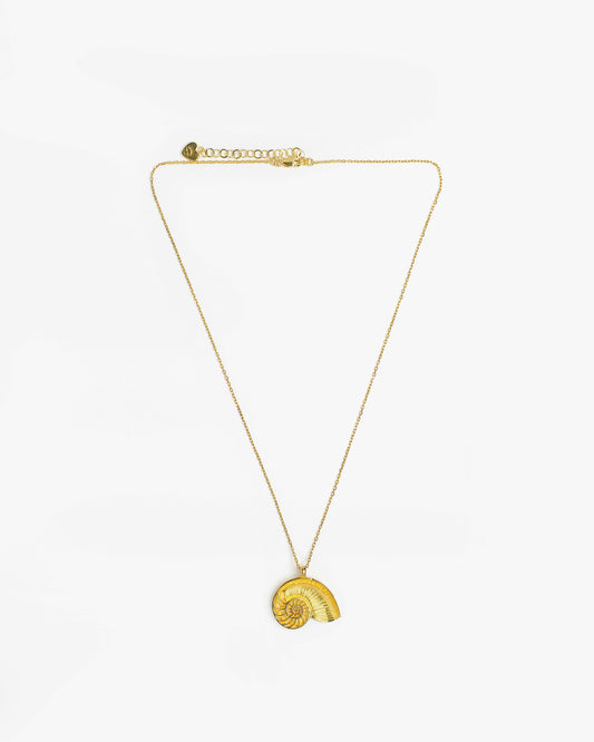 Necklace Nautilus Fibonacci Gold Plated