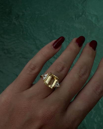 Ring Elegance with Citrine Gold Plated